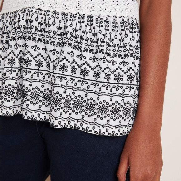 ANTHROPOLOGIE | Maeve Cammie Embroidered Peplum Top - Picture 3 of 4